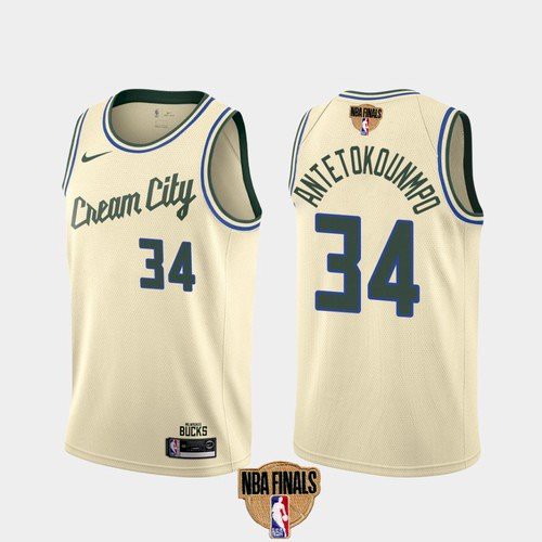 Men's Nike Milwaukee Bucks #34 Giannis Antetokounmpo City Edition NBA Finals Stitched Jersey (Check description if you want Women or Youth size)