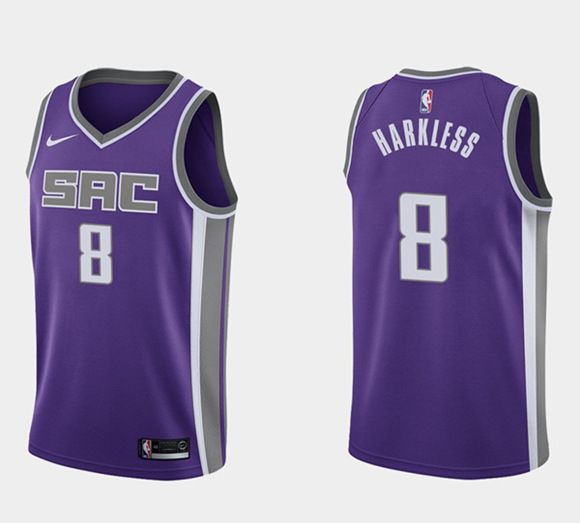 Men's Sacramento Kings #8 Maurice Harkless Purple Icon Edition Basketball Stitched Jersey