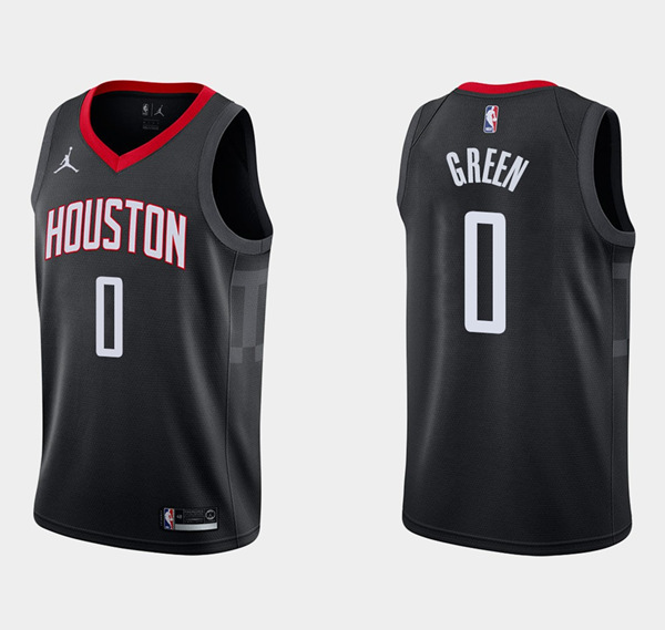 Men's Houston Rockets #0 Jalen Green Statement Edition Black Stitched Basketball Jersey