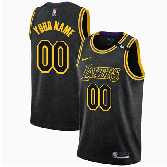 Men's Los Angeles Lakers Custom Black Mamba Jersey with EB Patch – All Stitched (Check description if you want Women or Youth size)