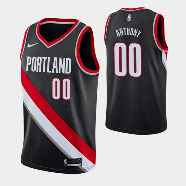Men's Portland Trail Blazers #00 Carmelo Anthony Black 2019/20 Stitched ...
