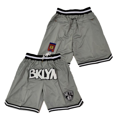 Men's Brooklyn Nets Just Don Gray Shorts (Run Smaller)