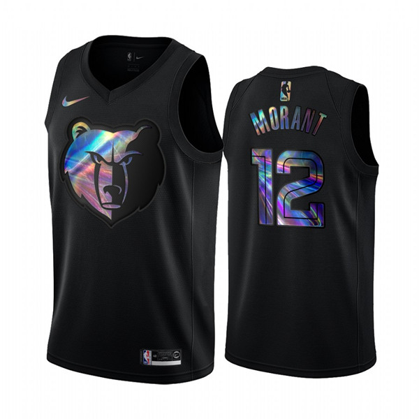 Men's Memphis Grizzlies #12 Ja Morant holographic HWC Swingman Black Stitched NBA Jersey