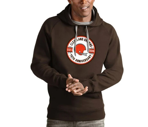 Men's Cleveland Browns 1946 75th Anniversary Brown Pullover Hoodie
