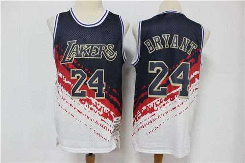 Men's Los Angeles Lakers #24 Kobe Bryant White and Navy Stitched NBA Jersey