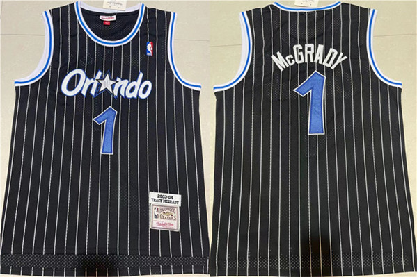 Men's Orlando Magic #1 Tracy McGrady Black Stitched Jersey