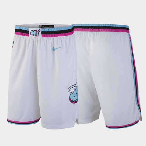 Men's Miami Heat White NBA Shorts (Run Smaller)