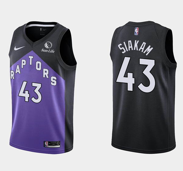 Men's Toronto Raptors #43 Pascal Siakam Purple And Black Stitched NBA Jersey
