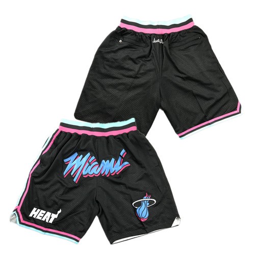 Miami Heat White Black NBA Shorts (Run Smaller)