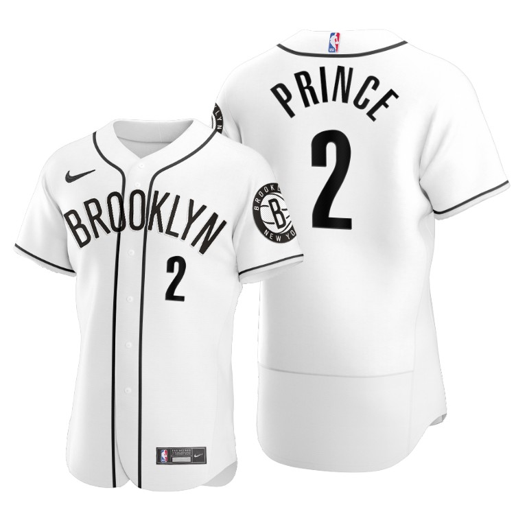Men's Brooklyn Nets #2 Taurean Prince 2020 White NBA X MLB Crossover Edition Stitched Jersey