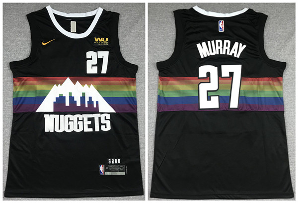Men's Denver Nuggets #27 Jamal Murray Black Stitched NBA Jersey
