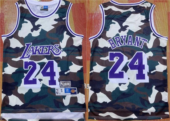 Men's Los Angeles Lakers #24 Kobe Bryant Camo Throwback basketball Jersey