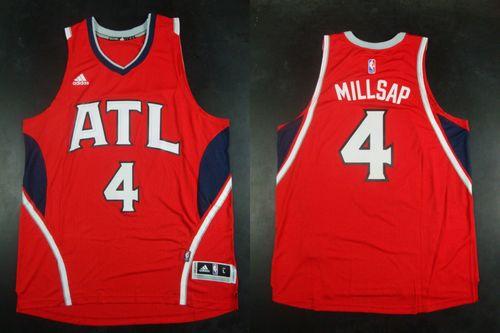 Revolution 30 Hawks #4 Paul Millsap Red Stitched NBA Jersey