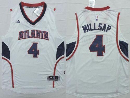 Revolution 30 Hawks #4 Paul Millsap White Stitched NBA Jersey