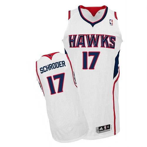Revolution 30 Hawks #17 Dennis Schroder White Stitched NBA Jersey