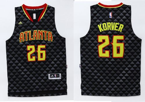 Hawks #26 Kyle Korver Black Swingman Stitched NBA Jersey