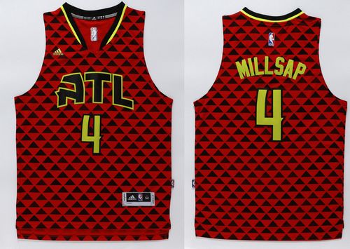 Hawks #4 Paul Millsap Red Swingman Stitched NBA Jersey