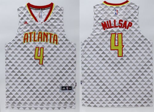 Hawks #4 Paul Millsap White Swingman Stitched NBA Jersey