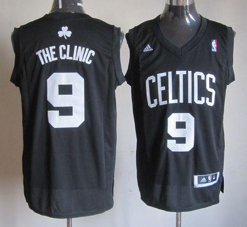 Celtics #9 Rajon Rondo Black The Clinic Stitched NBA Jersey