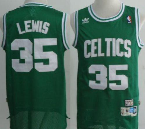 Celtics #35 Reggie Lewis Green Throwback Stitched NBA Jersey
