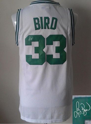 Revolution 30 Autographed Celtics #33 Larry Bird White Stitched NBA Jersey