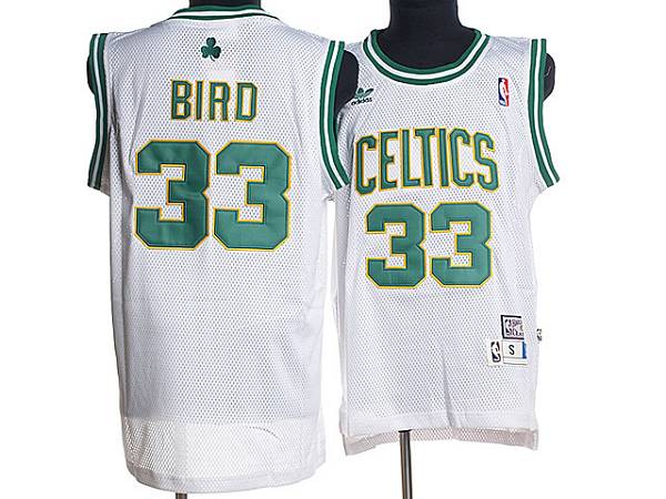 Mitchell and Ness Celtics #33 Larry Bird Stitched White Throwback NBA Jersey