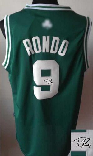 Revolution 30 Autographed Celtics #9 Rajon Rondo Green(White No.) Stitched NBA Jersey