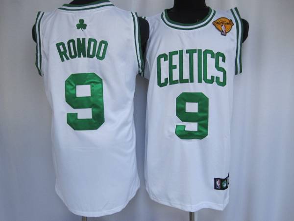 Celtics #9 Rajon Rondo Stitched White Final Patch NBA Jersey