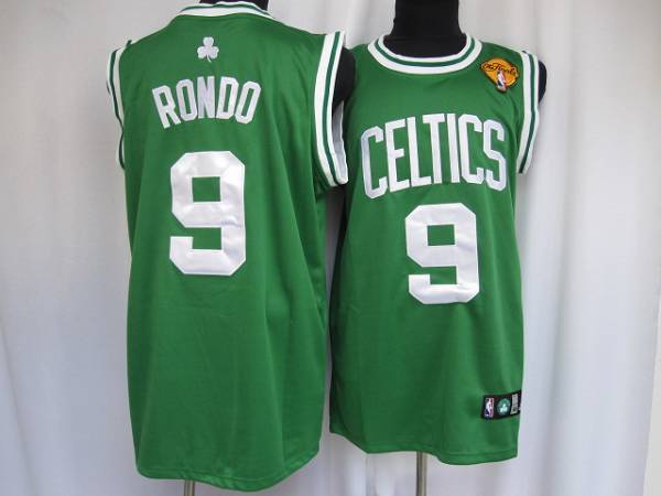 Celtics #9 Rajon Rondo Stitched Green Final Patch NBA Jersey