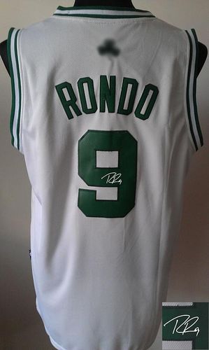 Revolution 30 Autographed Celtics #9 Rajon Rondo White Stitched NBA Jersey