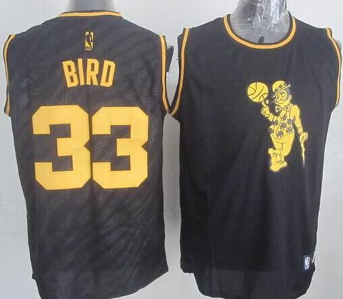 Celtics #33 Larry Bird Black Precious Metals Fashion Stitched NBA Jersey