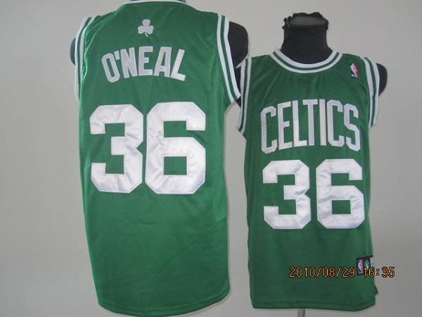 Celtics #36 Shaquille O'Neal Stitched Green (White No.) NBA Jersey