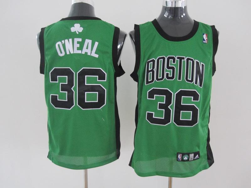 Celtics #36 Shaquille O'Neal Stitched Green(Black No.) NBA Jersey