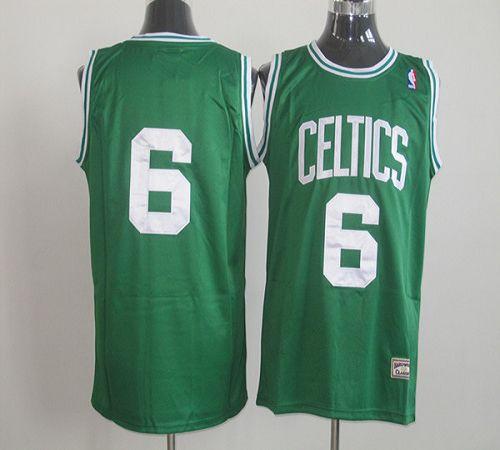 Mitchell and Ness Celtics #6 Bill Russell Stitched Green Throwback NBA Jersey