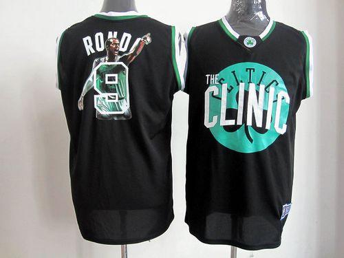Celtics #9 Rajon Rondo Black Notorious Embroidered NBA Jersey