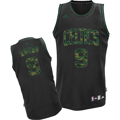 Celtics #9 Rajon Rondo Black Camo Fashion Embroidered NBA Jersey