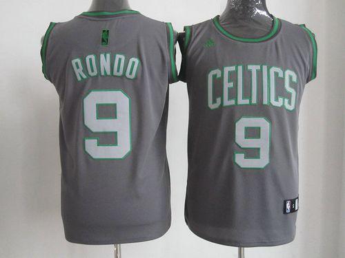 Celtics #9 Rajon Rondo Grey Graystone Fashion Embroidered NBA Jersey