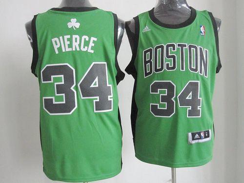 Celtics #34 Paul Pierce Green(Black No.) Alternate Revolution 30 Stitched NBA Jersey
