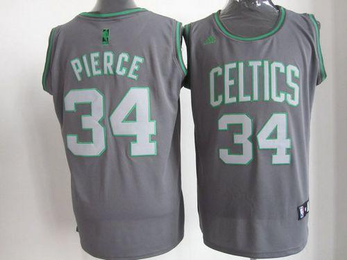 Celtics #34 Paul Pierce Grey Graystone Fashion Embroidered NBA Jersey