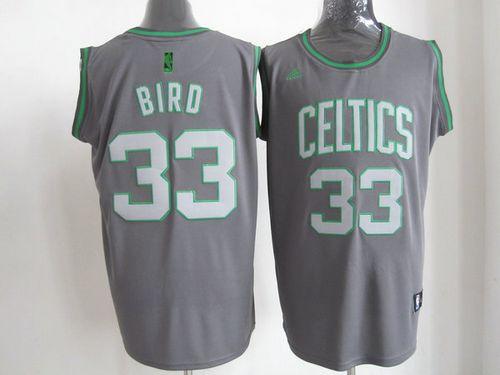 Celtics #33 Larry Bird Grey Graystone Fashion Embroidered NBA Jersey