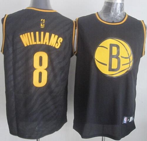 Nets #8 Deron Williams Black Precious Metals Fashion Stitched NBA Jersey