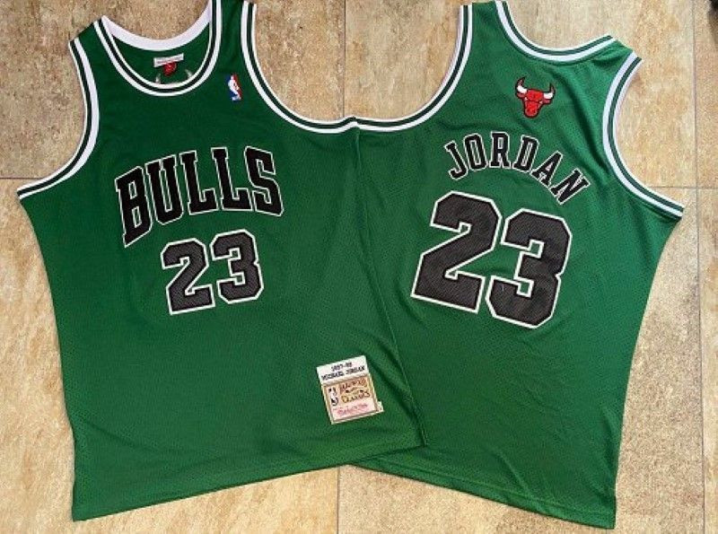 Bulls Throwback #23 Michael Jordan Green Stitched Basketball Jersey