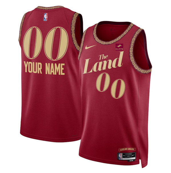 Men's Cleveland Cavaliers Active Player Custom Wine 2023/24 City Edition Stitched Basketball Jersey