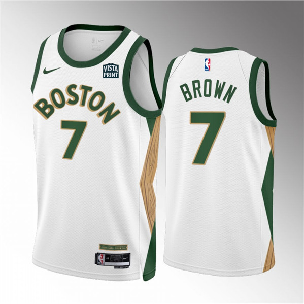 Men's Boston Celtics #7 Jaylen Brown White 2023/24 City Edition Stitched Basketball Jersey