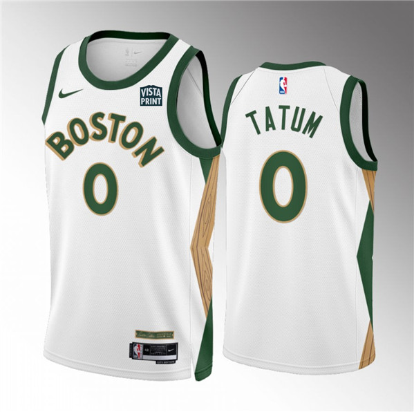 Men's Boston Celtics #0 Jayson Tatum White 2023/24 City Edition Stitched Basketball Jersey