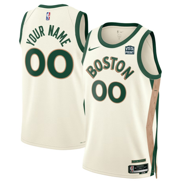 Men's Boston Celtics Active Player Custom White 2023/24 City Edition Stitched Basketball Jersey