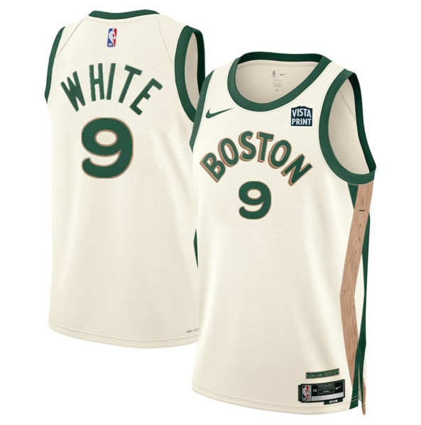 Men's Boston Celtics #9 Derrick White White 2023-24 City Edition Stitched Basketball Jersey