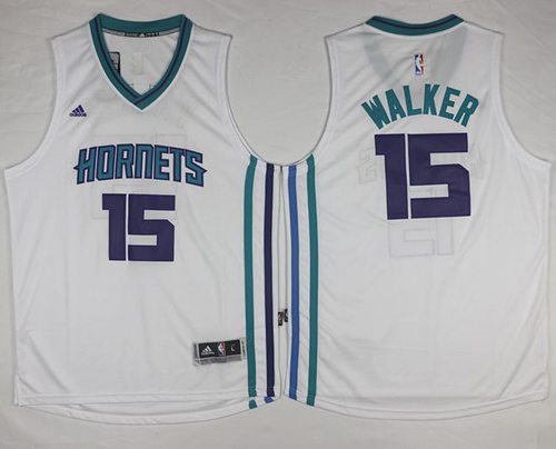 Revolution 30 Hornets #15 Kemba Walker White Stitched NBA Jersey
