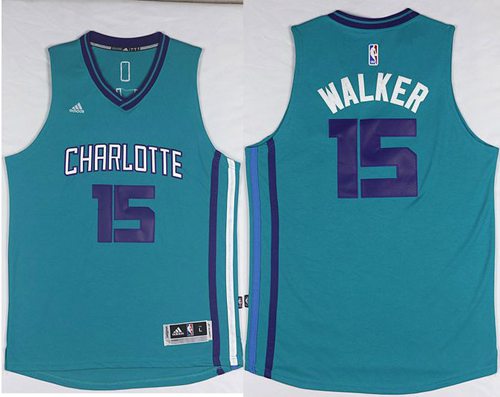 Revolution 30 Hornets #15 Kemba Walker Light Blue Stitched NBA Jersey