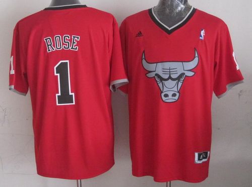 Bulls #1 Derrick Rose Red 2013 Christmas Day Swingman Stitched NBA Jersey